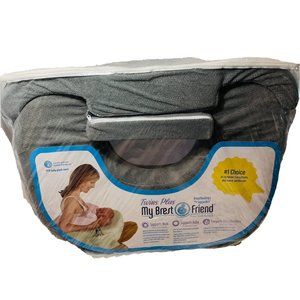 NEW My Brest Friend PLUS Size Nursing Breast Feeding Pillow for Twins grey Gray